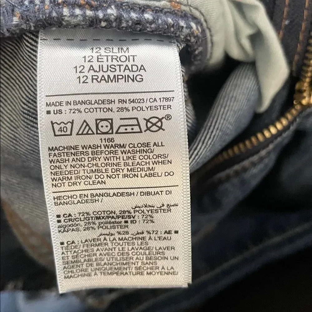 Old Navy Straight Leg Built in Tough Jeans Medium Wash Boy’s Sz 12 Slim